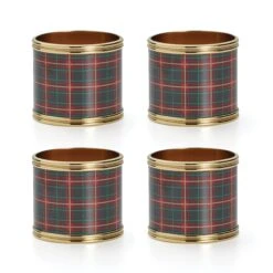 Lenox Holiday Nouveau Plaid Napkin Rings S/4
