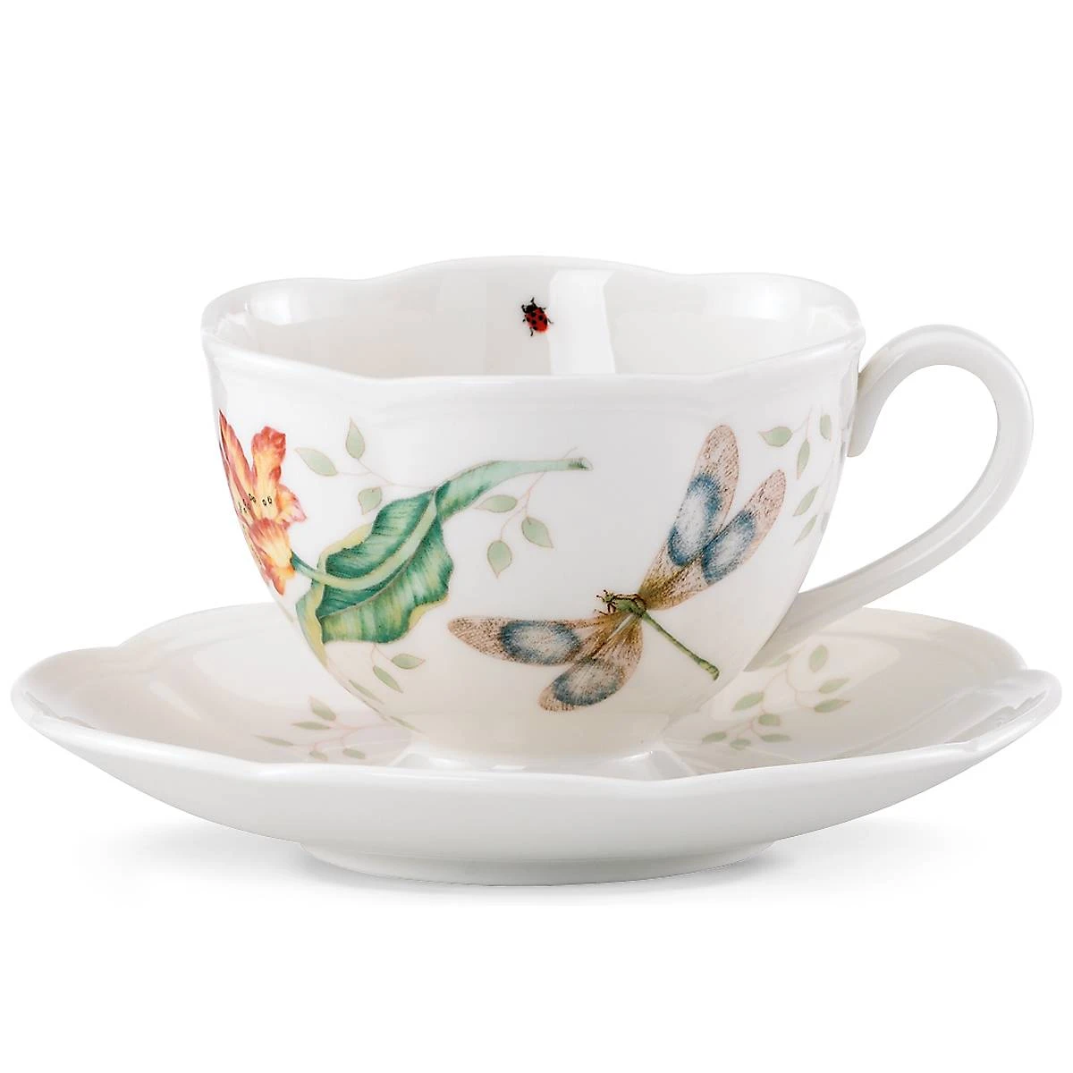 Lenox Butterfly Meadow Dragonfly Cup And Saucer 3 Lenox Butterfly Meadow Dragonfly Cup And Saucer