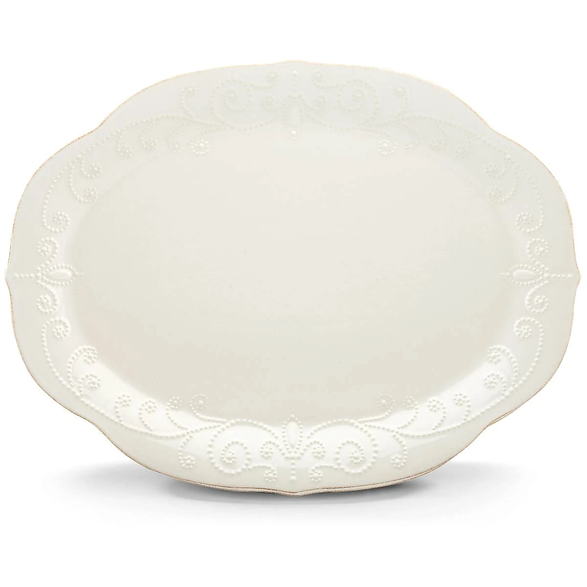Lenox French Perle White 16" Oval Serving Platter 3 Lenox French Perle White 16" Oval Serving Platter