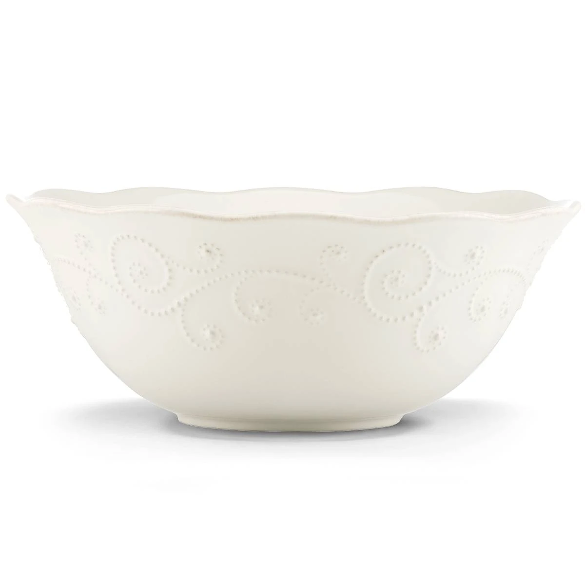 Lenox French Perle White Large Serving Bowl 3 Lenox French Perle White Large Serving Bowl
