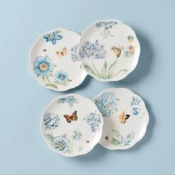 Lenox Butterfly Meadow Blue 4-Piece Dessert Plate Set