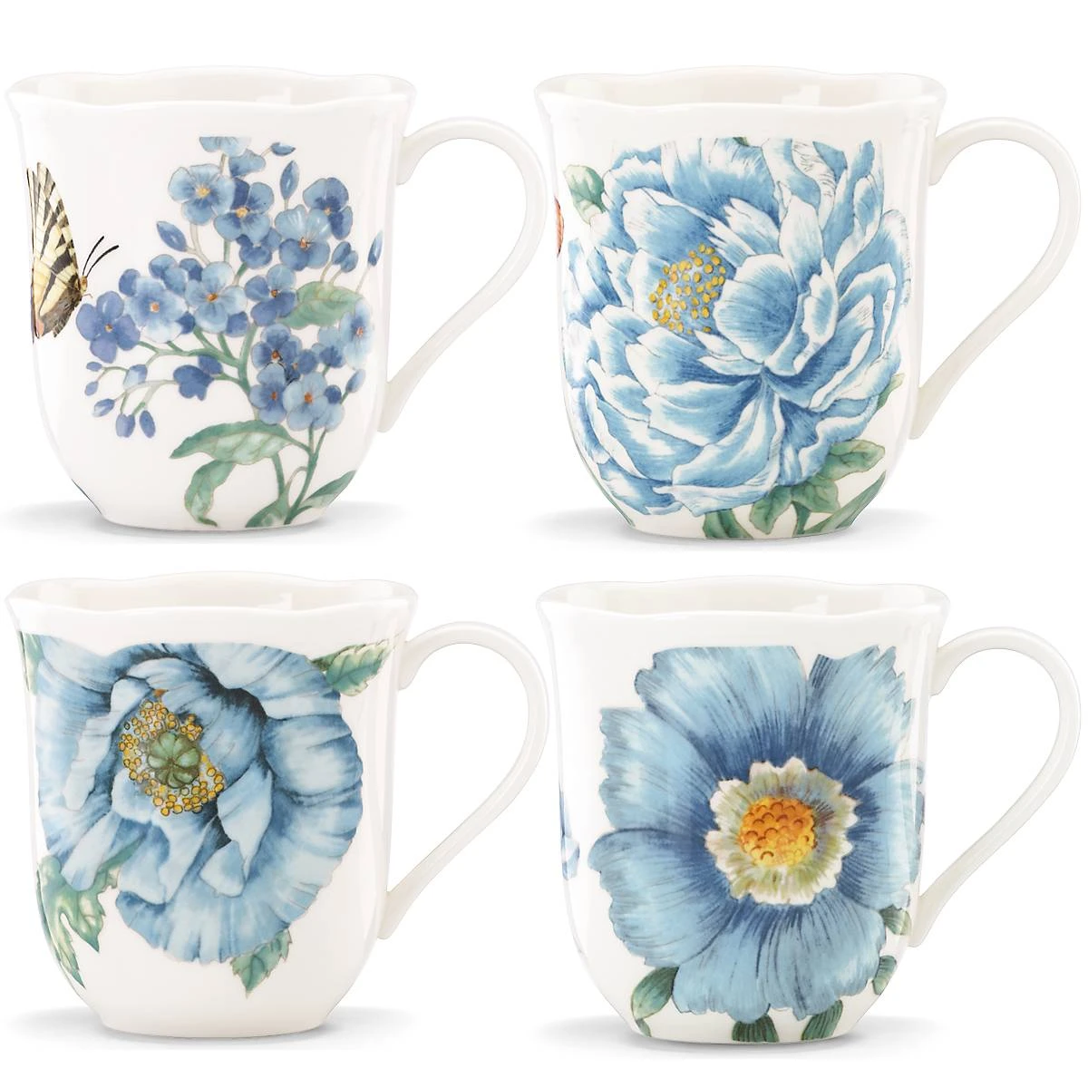 Lenox Butterfly Meadow Blue 4-Piece Mug Set 4 Lenox Butterfly Meadow Blue 4-Piece Mug Set - Image 2