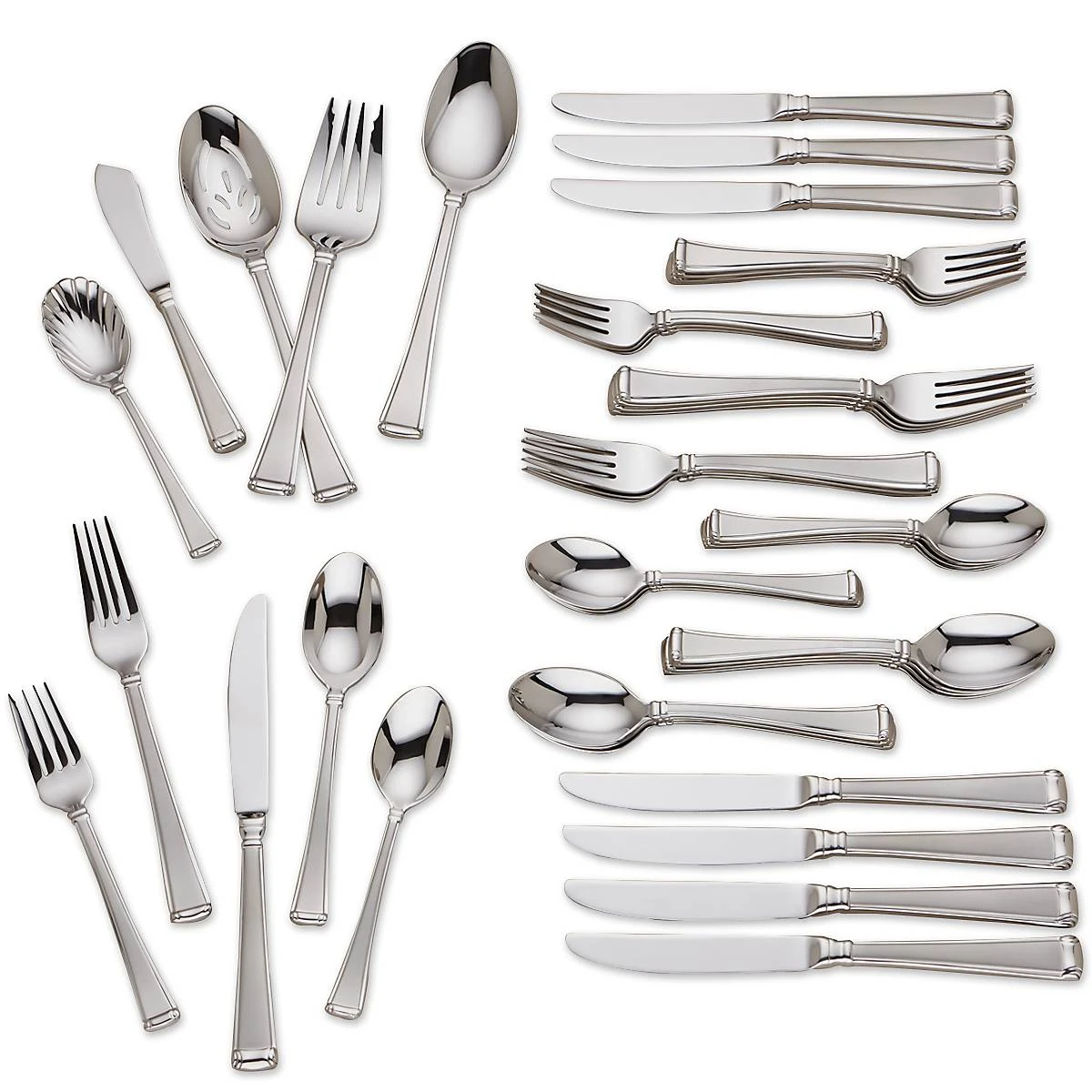 Column Frosted 45-Piece Flatware Set 3 Column Frosted 45-Piece Flatware Set