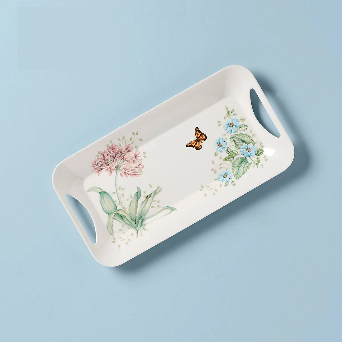 Lenox Butterfly Meadow Melamine Hors D'oeuvres Tray 3 Lenox Butterfly Meadow Melamine Hors D'oeuvres Tray