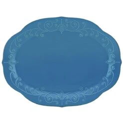 Lenox French Perle White 16" Oval Serving Platter 17 Lenox French Perle White 16" Oval Serving Platter -Sass Store 856163 wHR