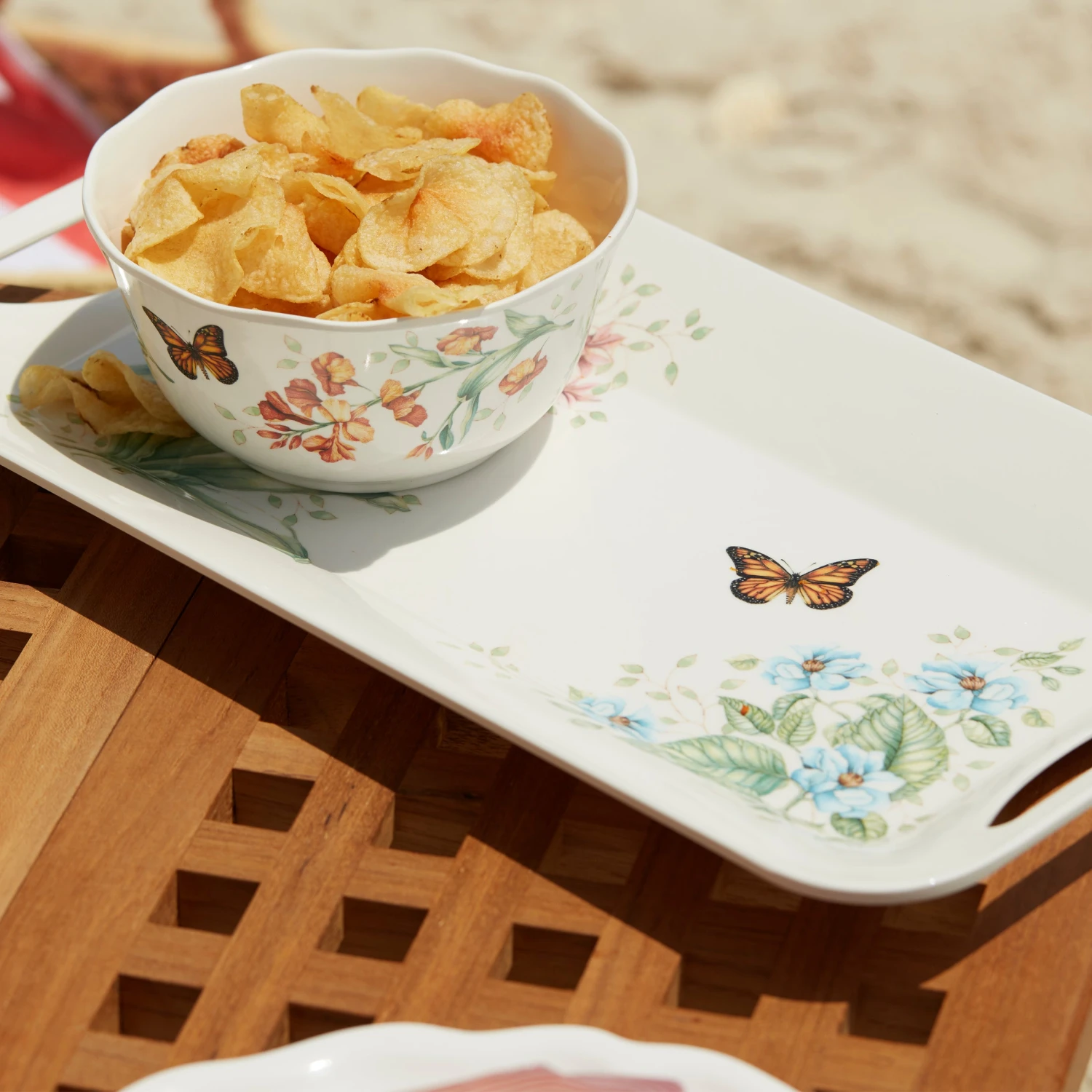 Lenox Butterfly Meadow Melamine Hors D'oeuvres Tray 9 Lenox Butterfly Meadow Melamine Hors D'oeuvres Tray - Image 7