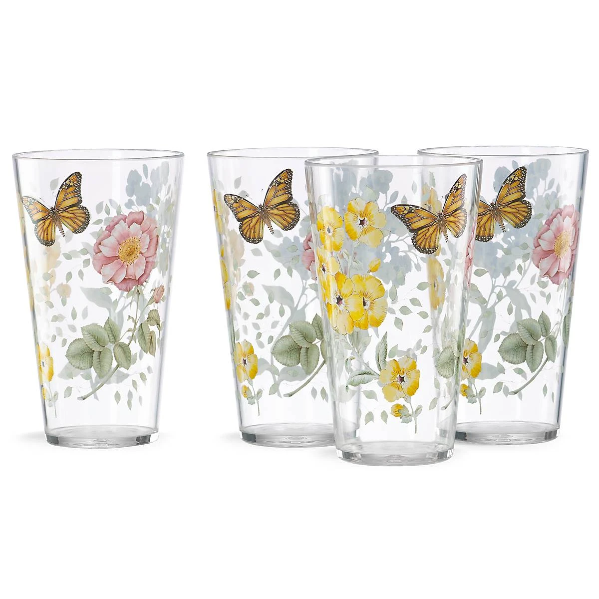 Lenox Butterfly Meadow Acrylic 4-Piece Highball Glass Se 4 Lenox Butterfly Meadow Acrylic 4-Piece Highball Glass Se - Image 2