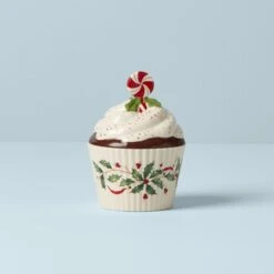 Lenox Hosting The Holidays Bakeshop Cupcake Candy Dish