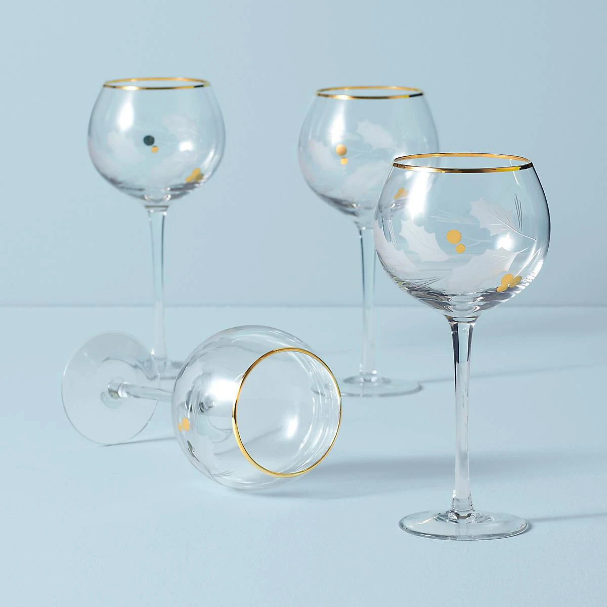 Lenox Holiday Gold 4-Piece Balloon Glass Set 3 Lenox Holiday Gold 4-Piece Balloon Glass Set