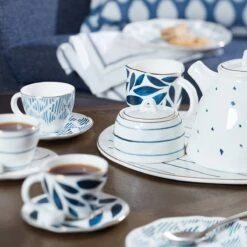 Lenox Blue Bay 8-Piece Espresso Cup & Saucer Set -Sass Store 890199 w1