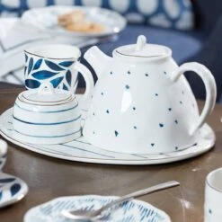 Lenox Blue Bay 2-Piece Creamer & Sugar Bowl Set -Sass Store 890203 w1