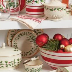 Lenox Holiday Handpaint Stripe Mixing Bowl -Sass Store 890773 w11