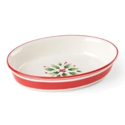 Lenox Holiday Handpaint Stripe Oval Dish -Sass Store 890835 wHR