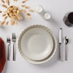 Lenox French Perle Scallop 4-Piece Dinner Plate Set -Sass Store 893547 w12