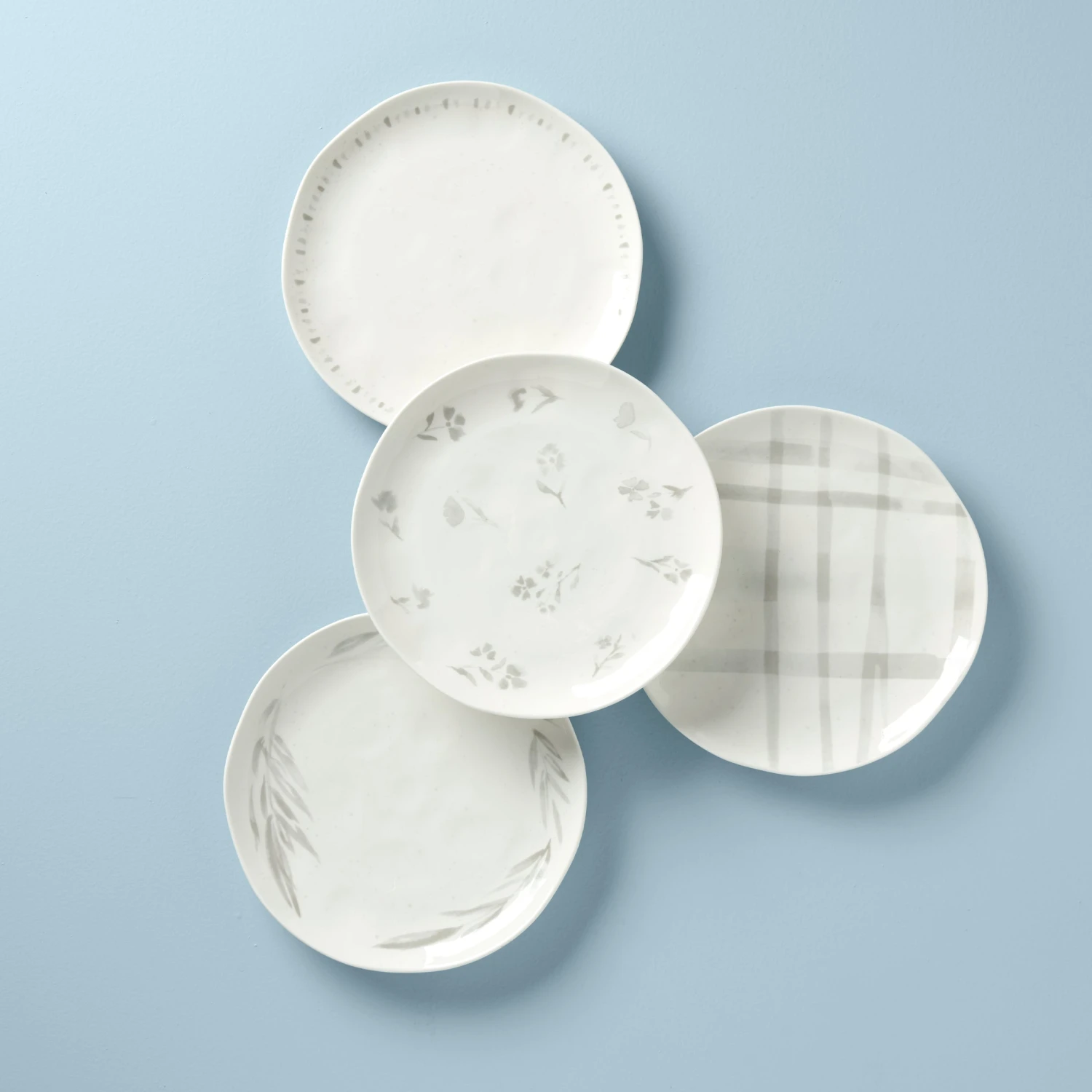 Lenox Oyster Bay Assorted Accent Plates, Set Of 4 3 Lenox Oyster Bay Assorted Accent Plates, Set Of 4