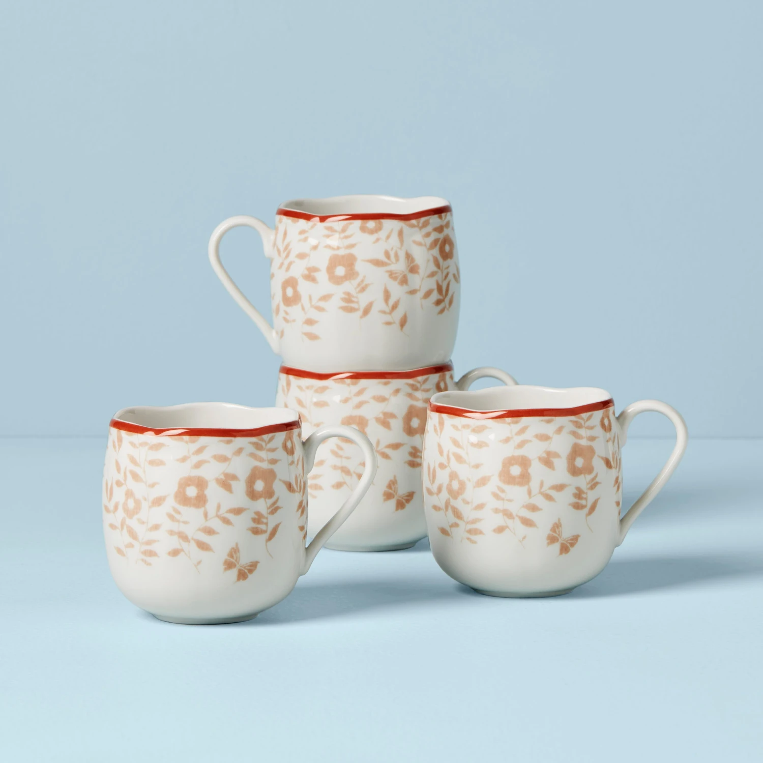 Lenox Butterfly Meadow Cottage 4-Piece Mugs 6 Lenox Butterfly Meadow Cottage 4-Piece Mugs - Image 4