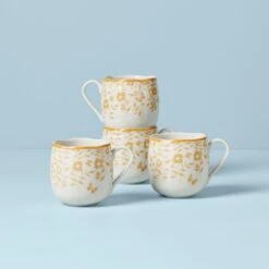 Lenox Butterfly Meadow Cottage 4-Piece Mugs