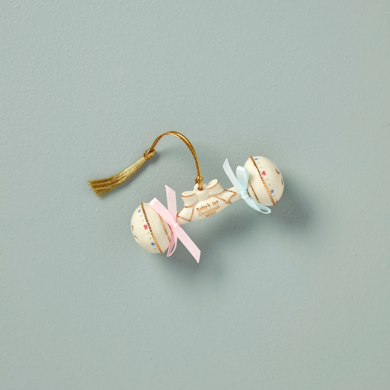 Lenox 2023 Baby's 1st Christmas Rattle Ornament 3 Lenox 2023 Baby's 1st Christmas Rattle Ornament