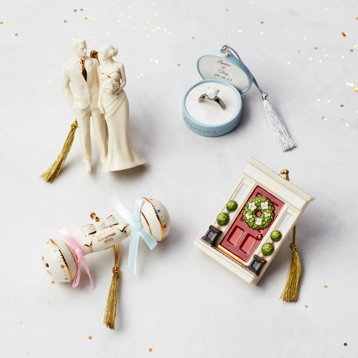 Lenox 2023 Baby's 1st Christmas Rattle Ornament 5 Lenox 2023 Baby's 1st Christmas Rattle Ornament - Image 3