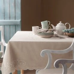 Lenox French Perle Linen Tablecloth