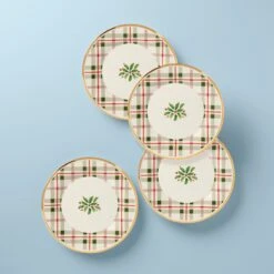Lenox Holiday Plaid Accent Plates, Set Of 4