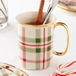 Lenox Holiday Plaid Mugs, Set Of 4 -Sass Store 894967 LHOL 23 FEA 1