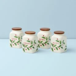 Lenox Holiday Baking Spice Jars, Set Of 4