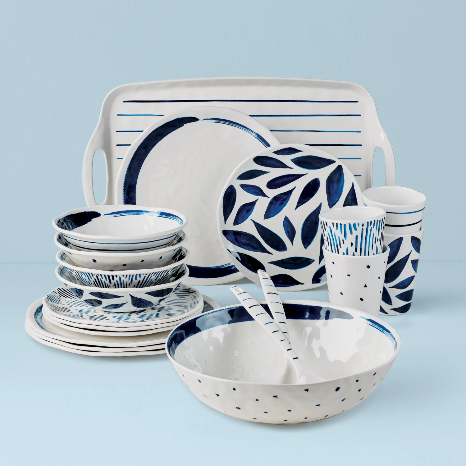Lenox Blue Bay Melamine 20-Piece Dinnerware Set 3 Lenox Blue Bay Melamine 20-Piece Dinnerware Set