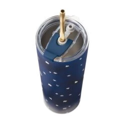 Lenox Blue Bay Dot Stainless Steel Tumbler With Straw -Sass Store 895728 LNP F23 3 ALT