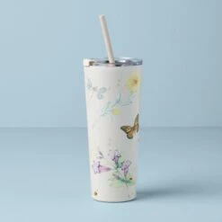 Lenox Butterfly Meadow Cream Stainless Steel Tumbler