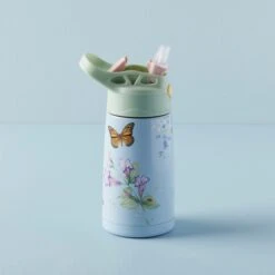 Lenox Butterfly Meadow Blue Stainless Kids Water Bottle 10 Lenox Butterfly Meadow Blue Stainless Kids Water Bottle -Sass Store 895741 LNP F23 PDP 2