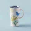 Lenox Butterfly Meadow Yellow Stainless Car Coffee Mug 2 Lenox Butterfly Meadow Yellow Stainless Car Coffee Mug -Sass Store 895751 LNP F23 PDP